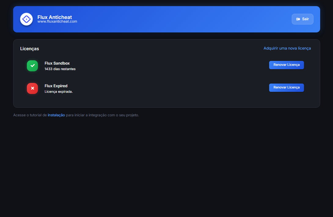 Painel do Flux Anticheat - Configuração